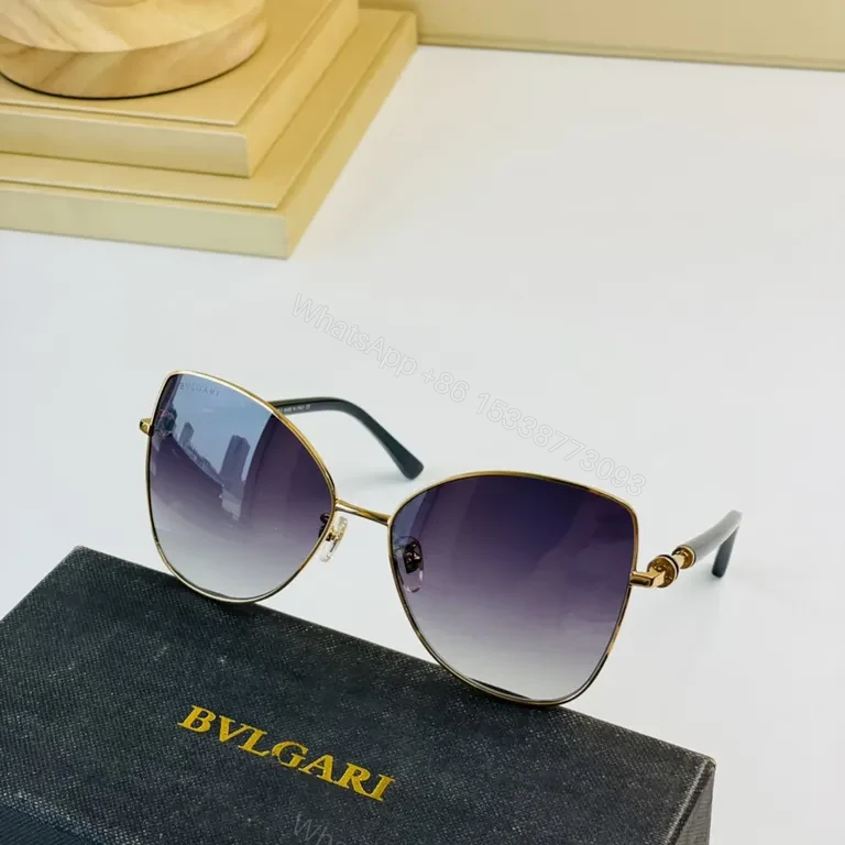View 6 of BVLGARI Aviator Sunglasses - Luxury Metal & Acetate, 100% UV Protection