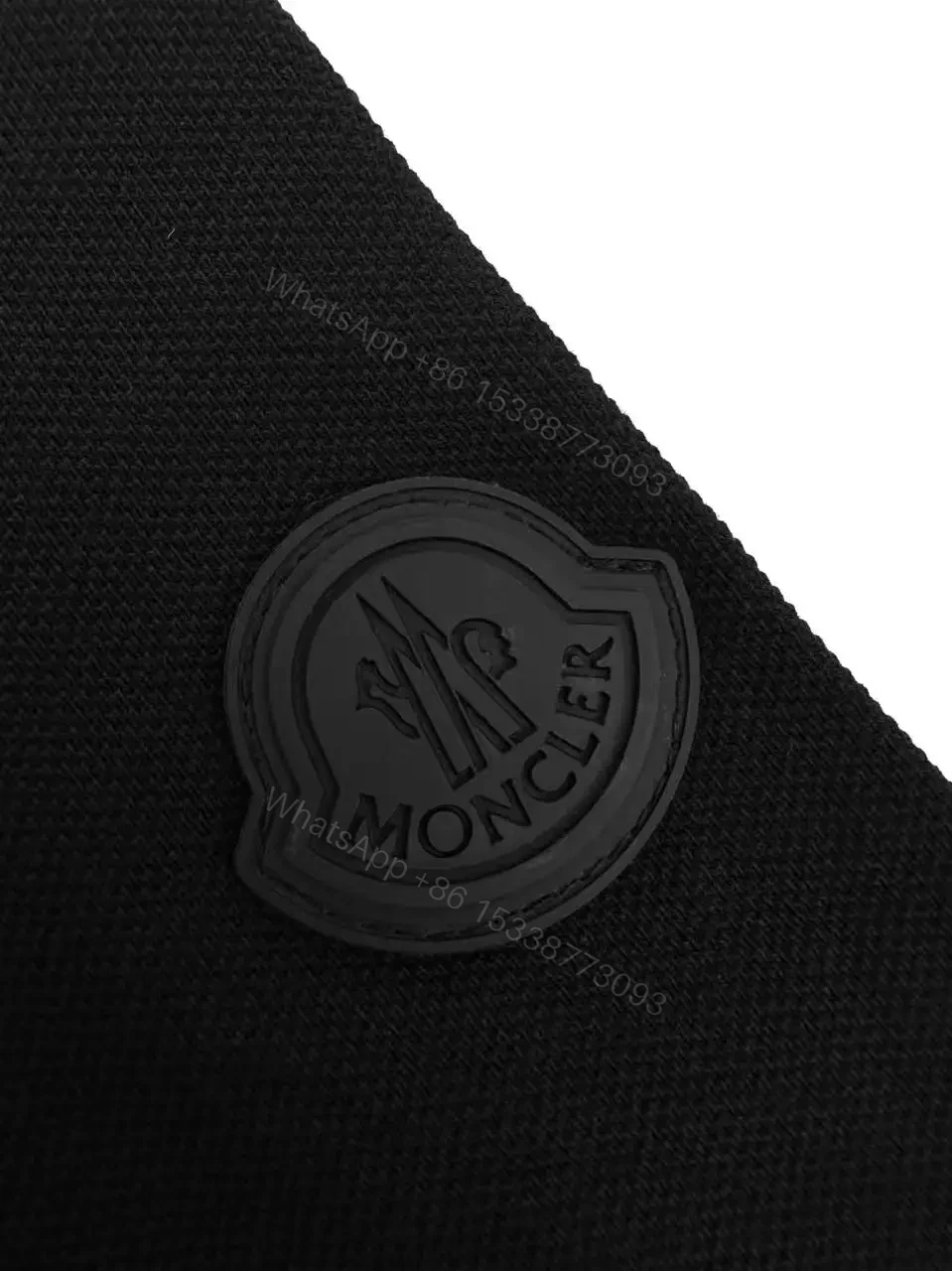 View 9 of Black Knit Polo Shirt with Classic Collar, Matte Finish
