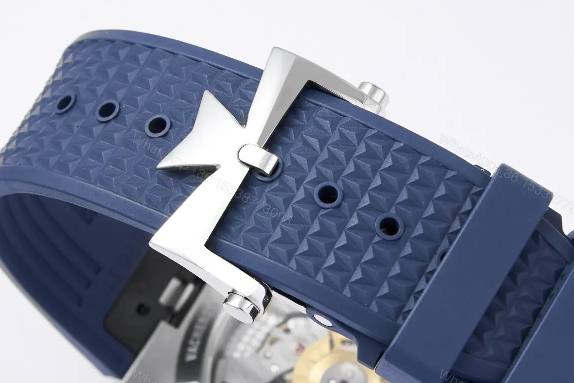 View 9 of 8F Factory Vacheron Constantin Overseas 4500V Series – Blue Dial Stainless Steel Watch with Blue Rubber Strap, 41mm