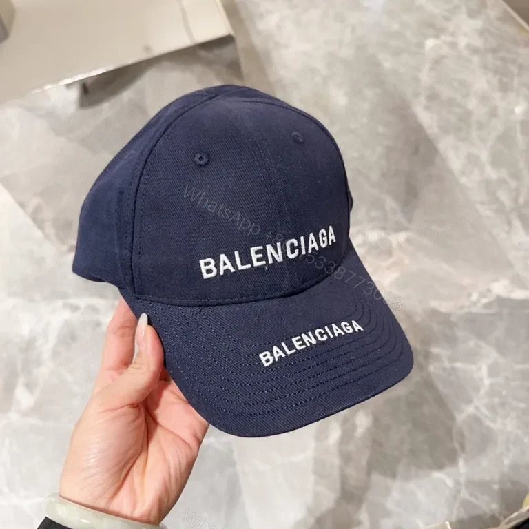 View 5 of Structured Navy Balenciaga Cap: Everyday Luxury Elevation