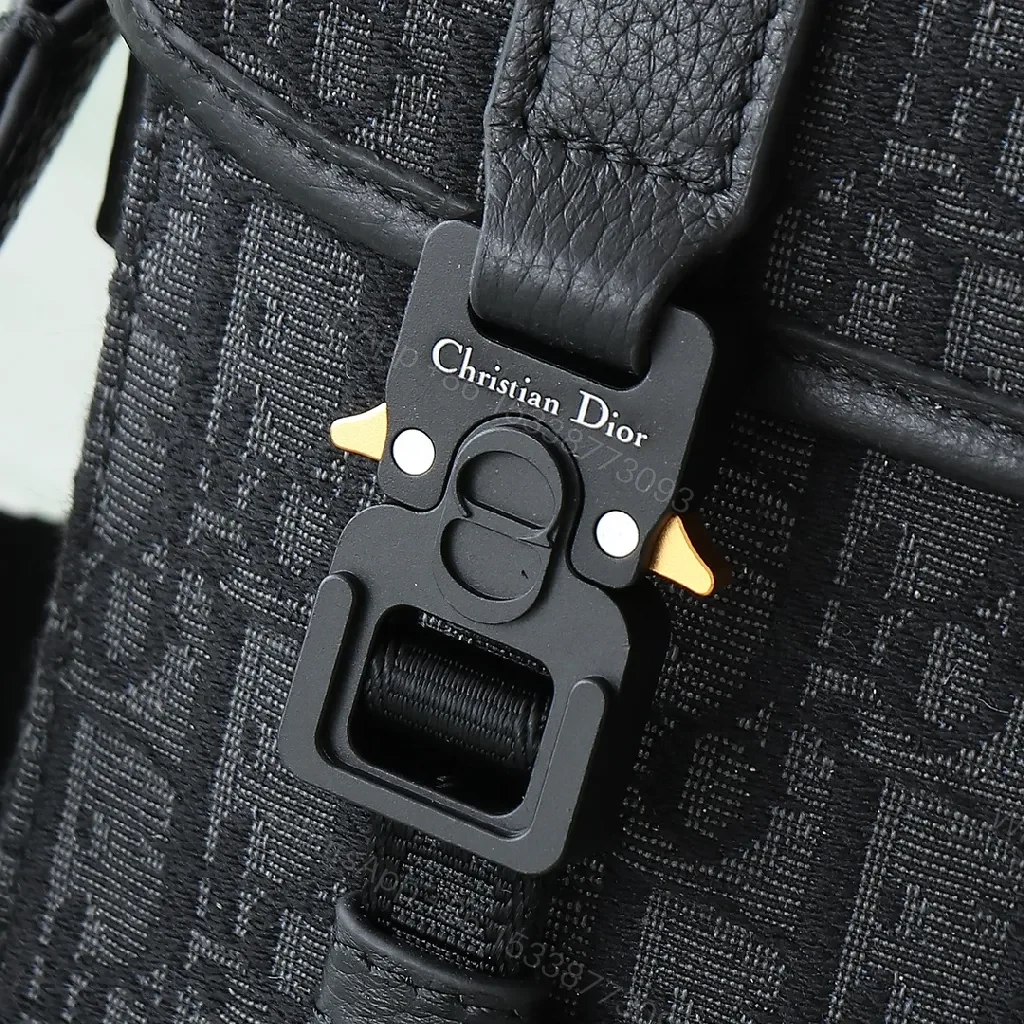View 7 of Monochrome Jacquard Messenger: Structured, Subtle Luxury Bag