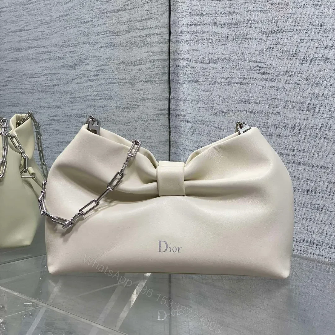 Dior Bow Bag Small in white — view 1