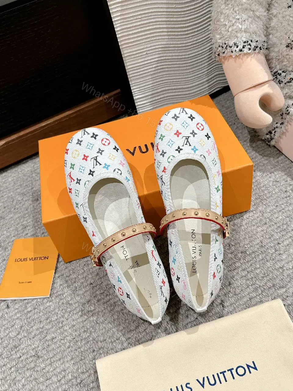 View 3 of Colorful Monogram Mary Jane Satiny Comfort Footwear