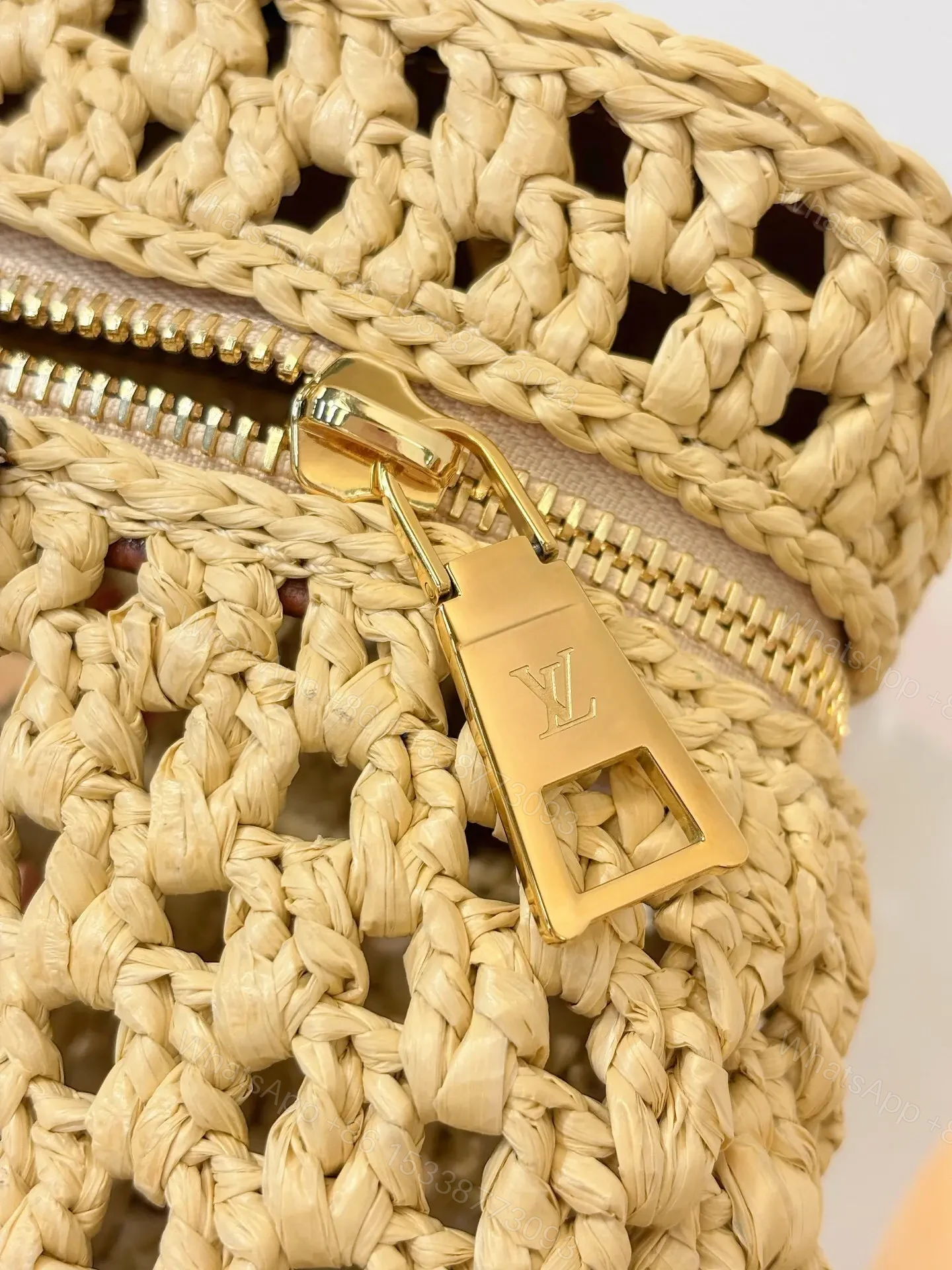 View 4 of Louis Vuitton Vanity Chain Pouch in raffia