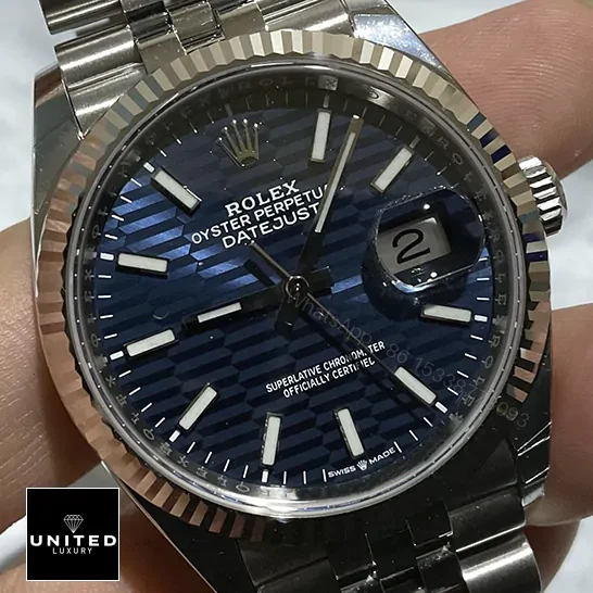 View 6 of Rolex Datejust Steel Automatic 126234 Blue Dial Jubilee Replica