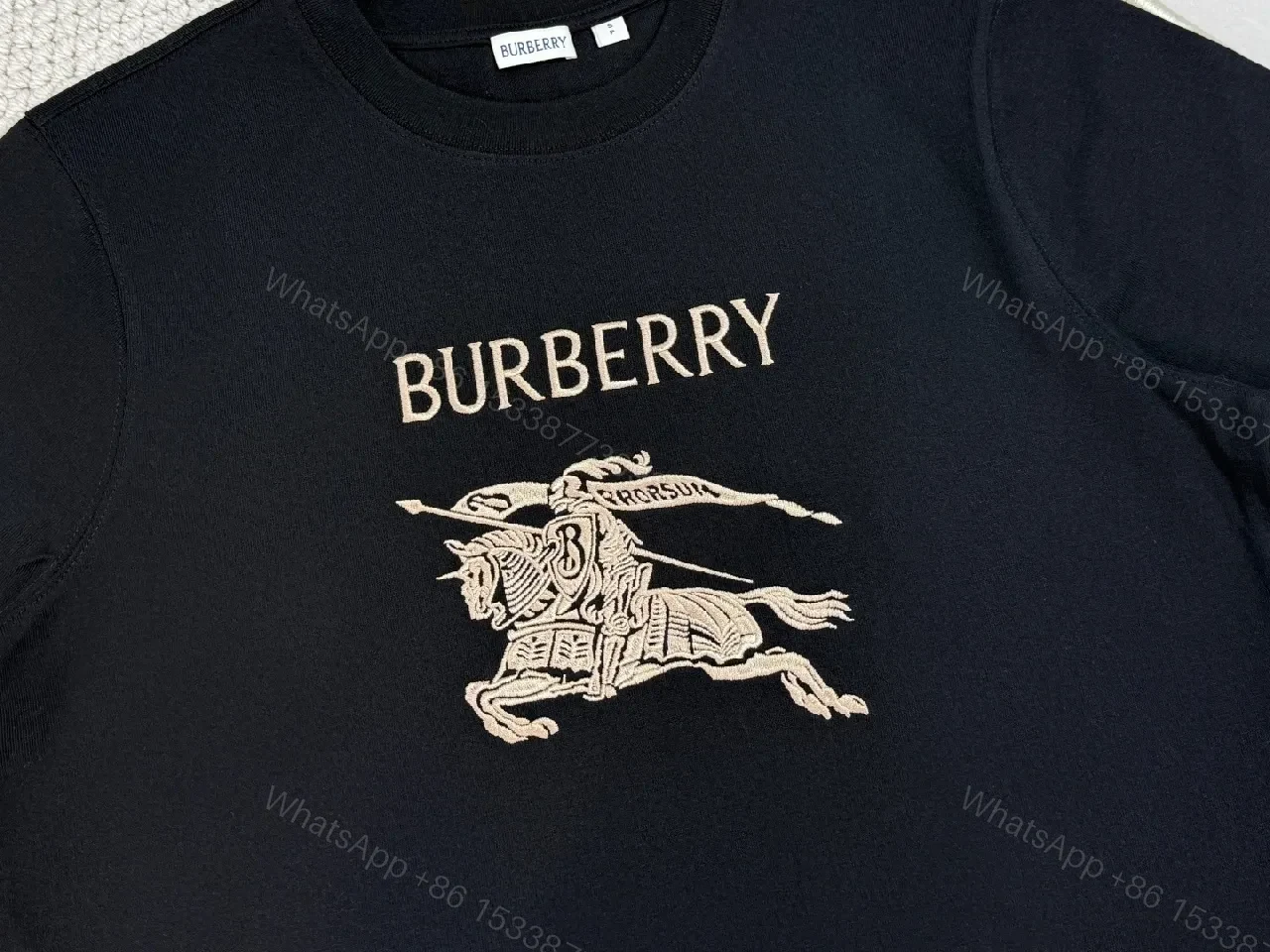 View 8 of [N/A] Bold Navy Cotton Tee with Gold Logo Graphic
