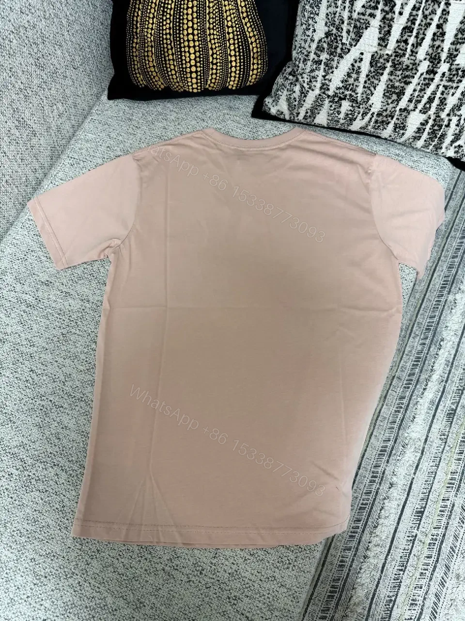View 11 of Soft Pink Cotton Tee – Subtle Luxe Casual Essential