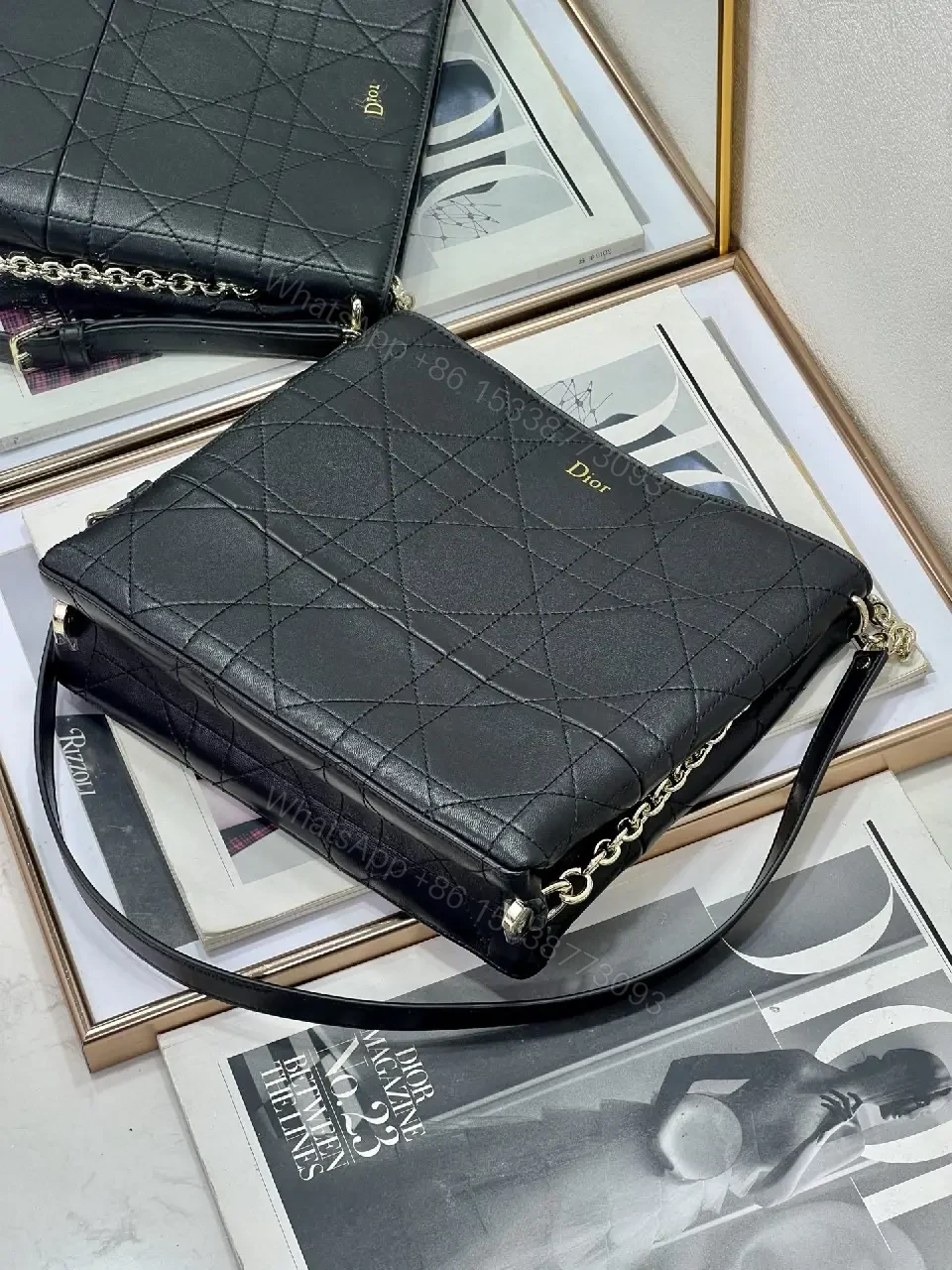 View 4 of Quilted Leather Crossbody: Structured Iconic Style Bag