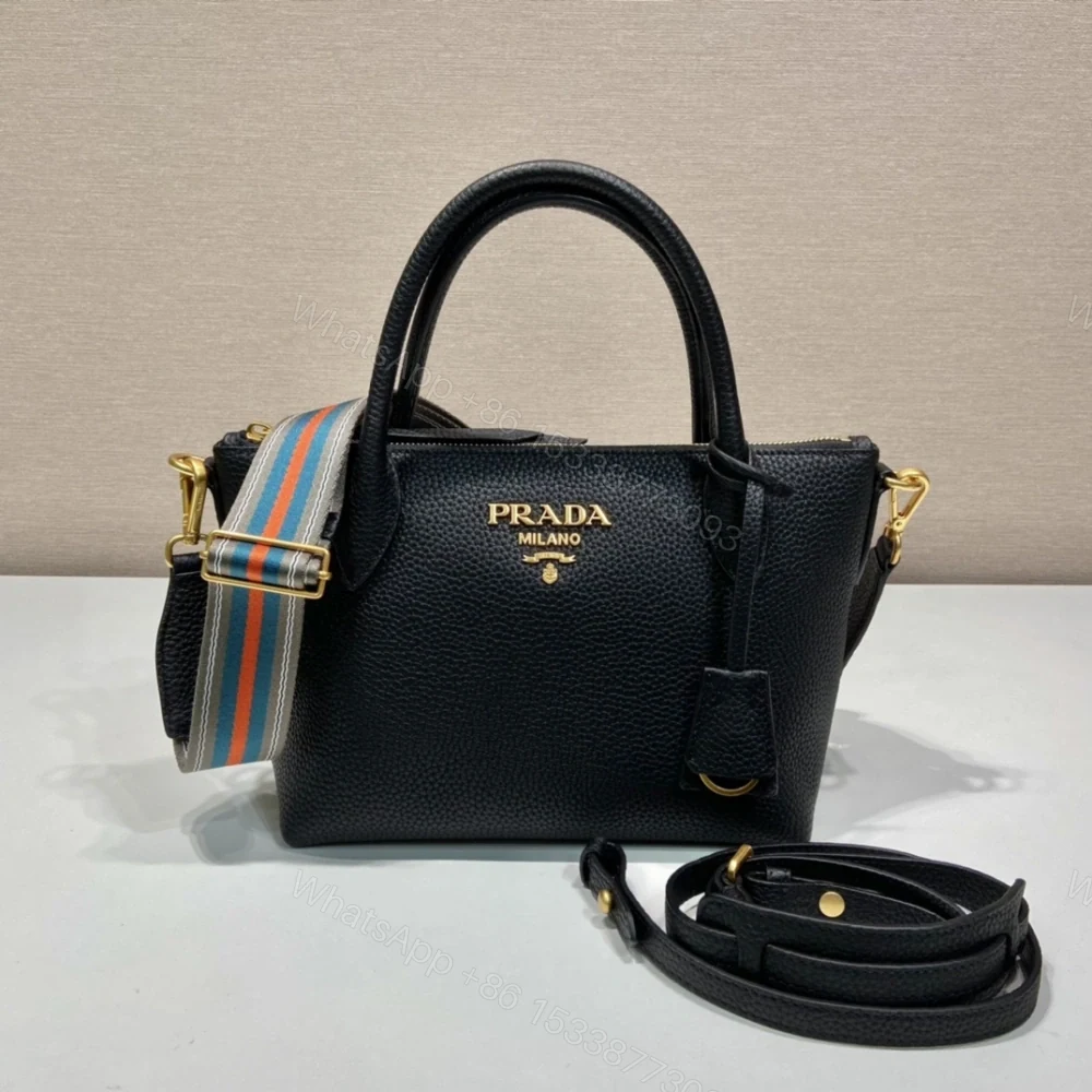 高仿Prada*VitelloDino系列手提斜挎包1BA111黑色免檢版 — view 1