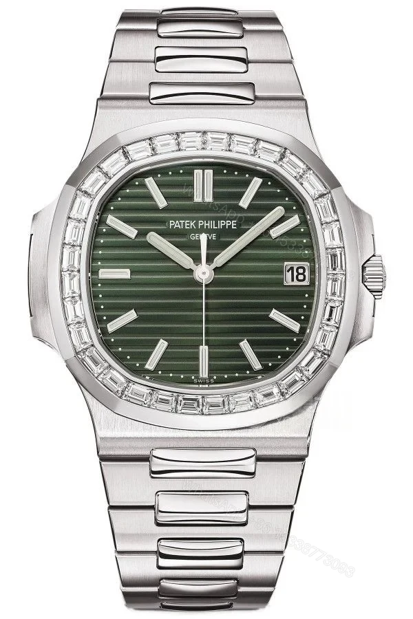 Patek Philippe Super Clone Nautilus 5711/1300A-001 Green Dial Diamond Bezel 40MM — view 1