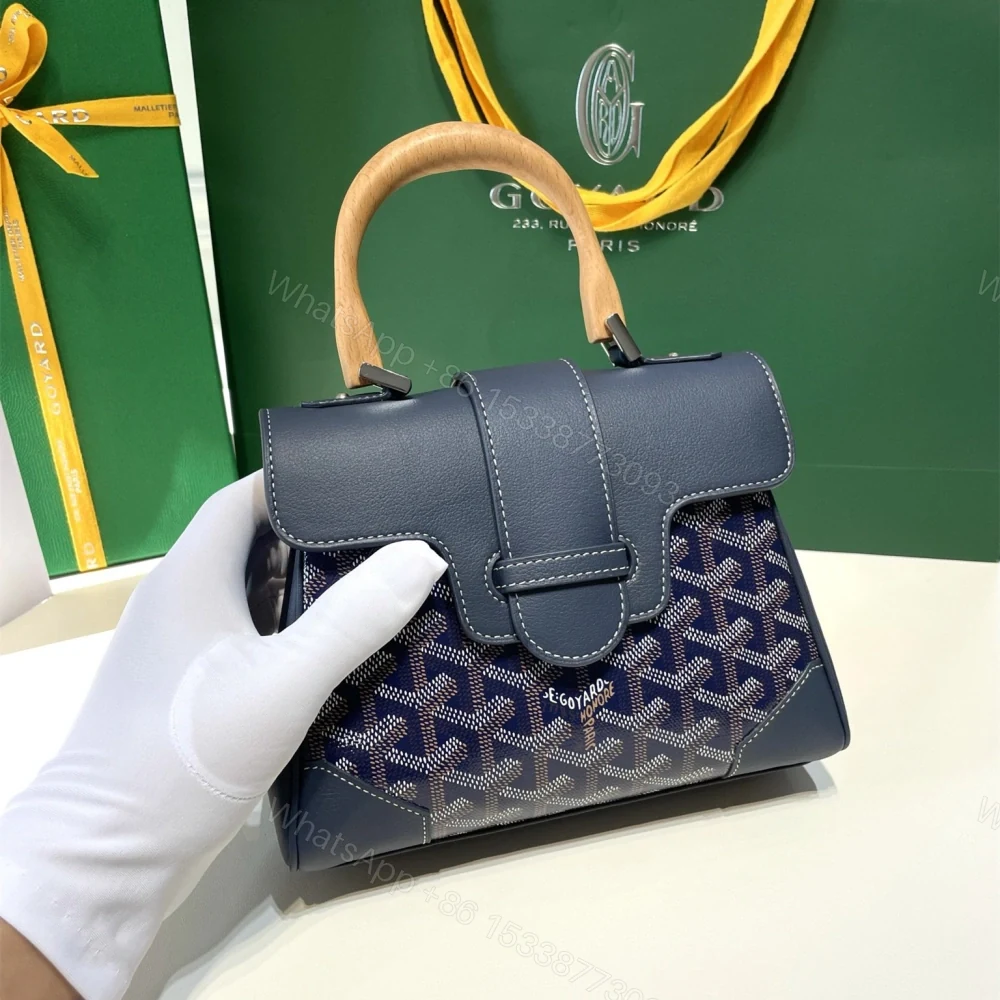 View 3 of 高仿Goyard*SAIGONP櫸木手柄單肩包深藍免檢版