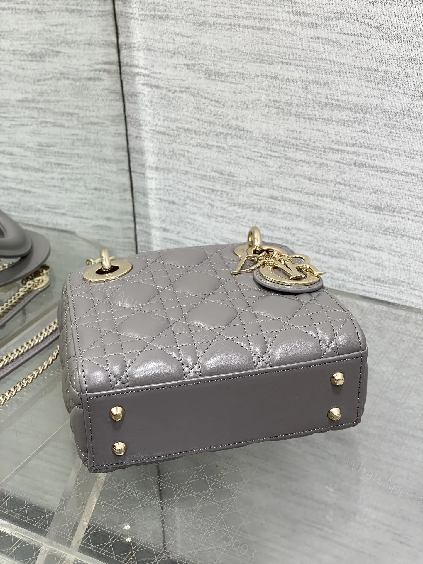 View 6 of Christian Dior Mini Lady Dior bag in gray