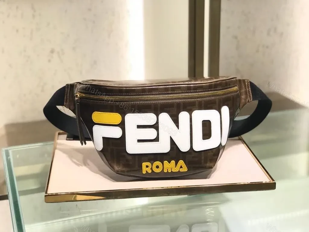 View 6 of Compact Leather Belt Bag: Fendi-Inspired, Bold Branding, All-Day Convenience