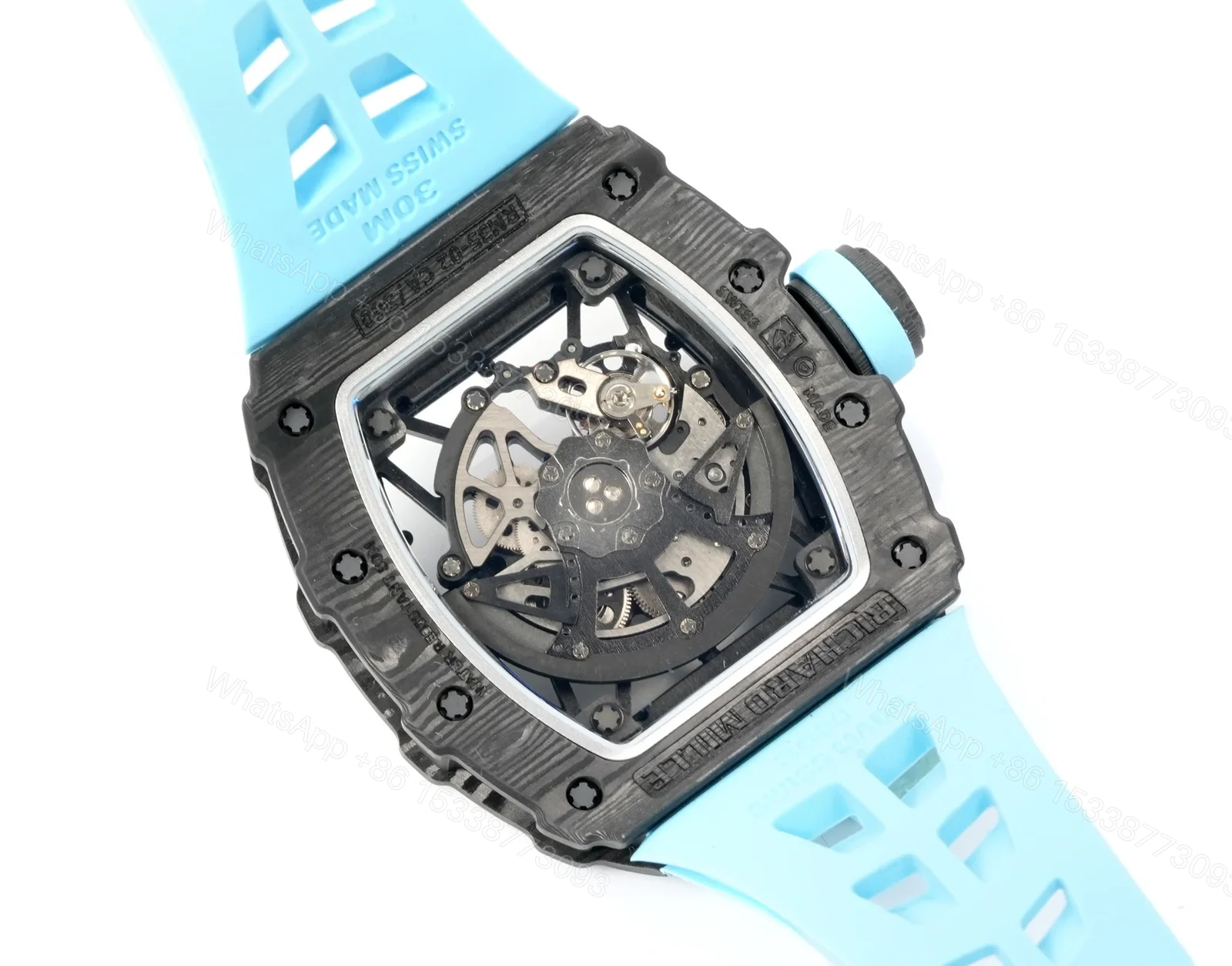 View 9 of Richard Mille RM35-02 Rafael Nadal Automatic Skeleton Watch NTPT Carbon Fiber Black Red Dial RMAL1 Movement Titanium Structure Premium Edition RM35-02-RN-NT-BR72