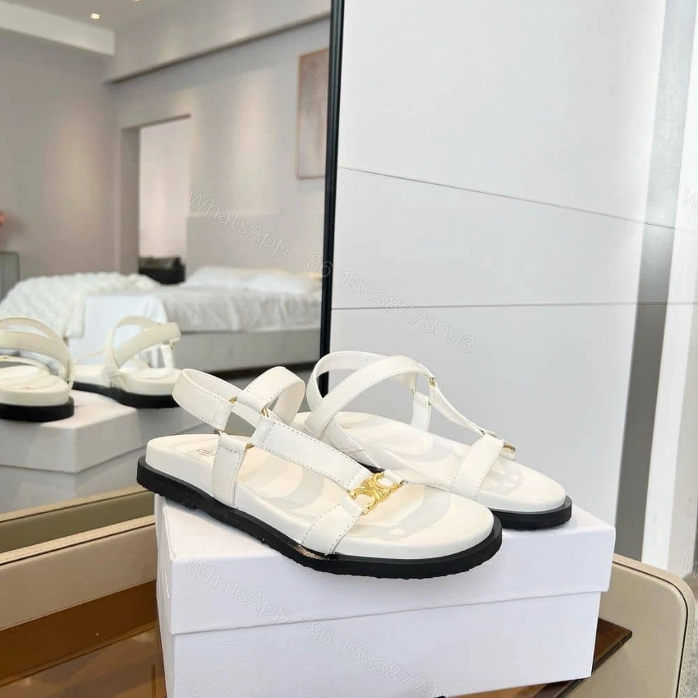 View 2 of CELINE MAUD SANDAL WITH TRIOMPHE WHITE 362225042C 01BC