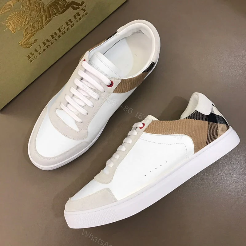 View 6 of BURBERRY LEATHER AND HOUSE CHECK SNEAKERS – BBR27