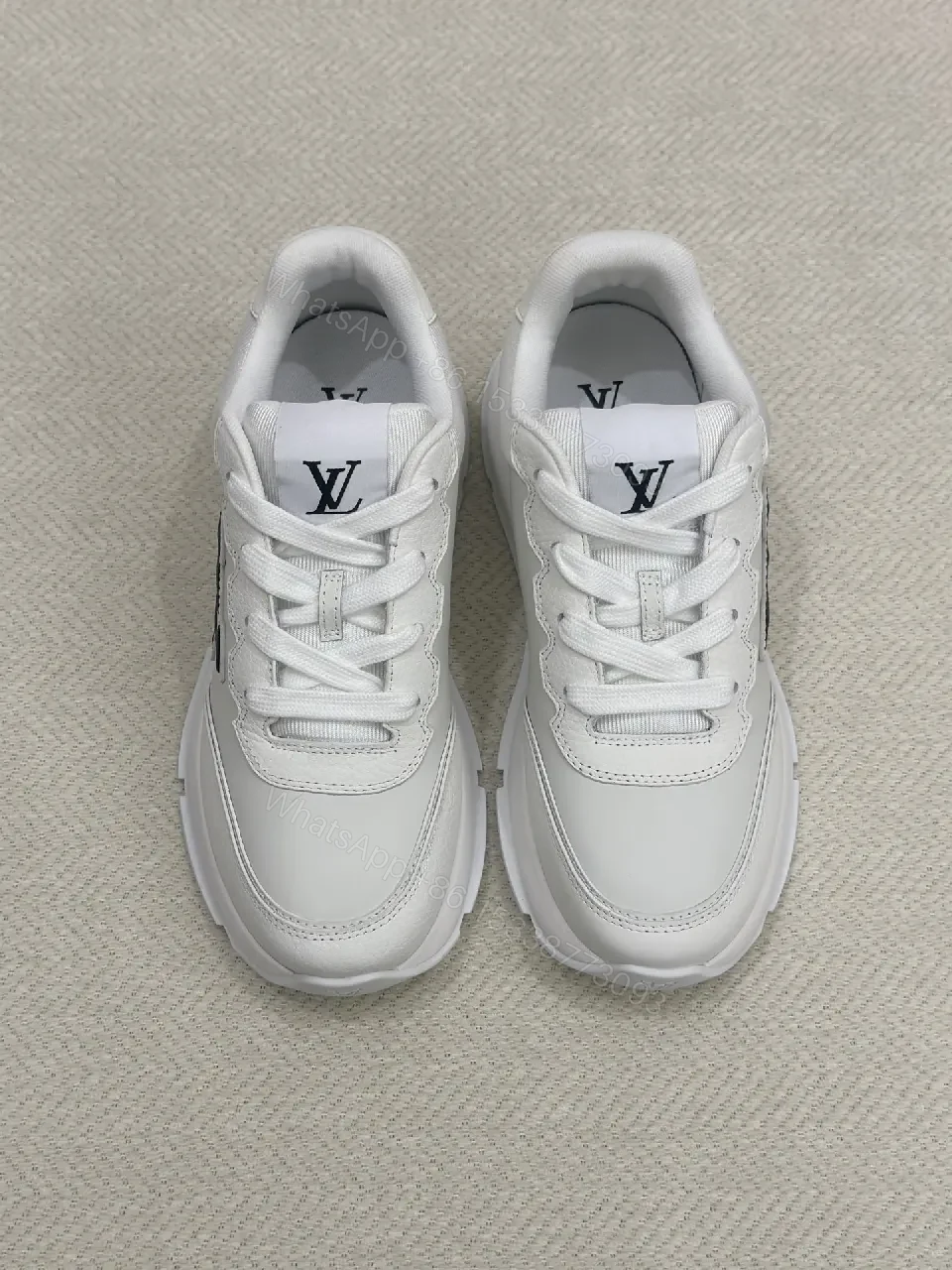 View 6 of White Leather Luxe Sneakers: Signature Accents, All-Day Comfort