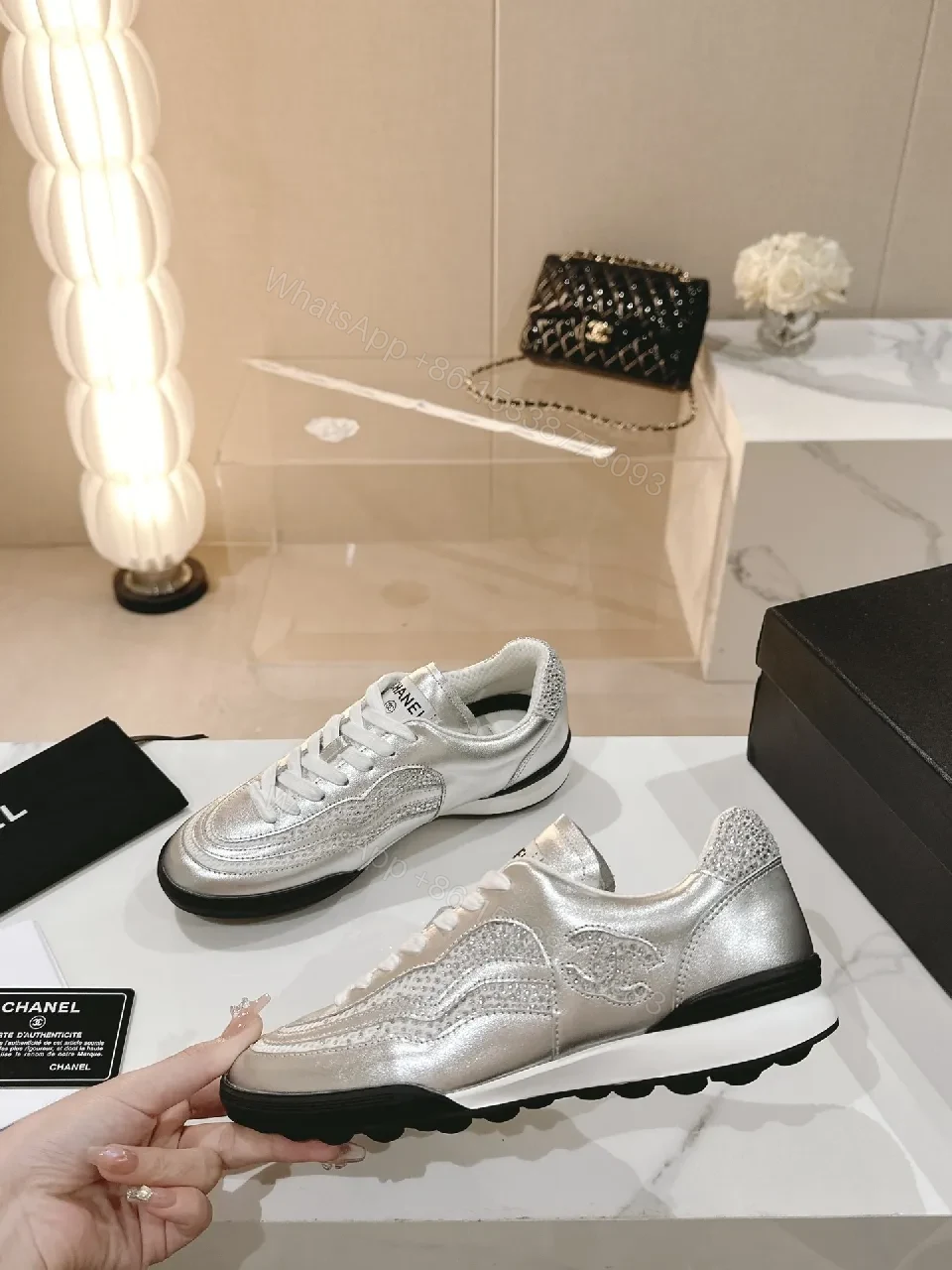 View 4 of Metallic Luxe High-Top Sneakers with All-Day Comfort