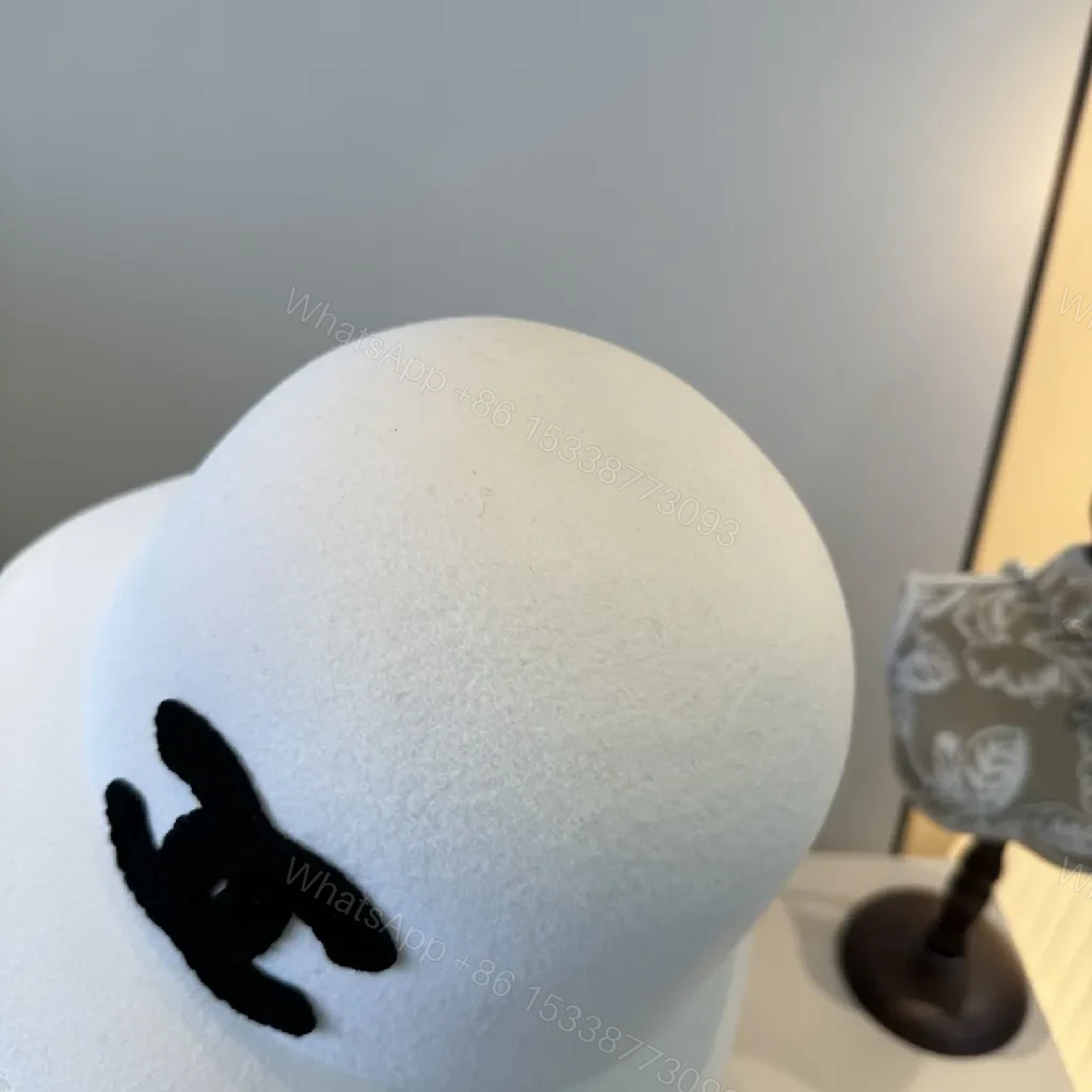 View 8 of White Wool Fedora: Minimalist Chic with Bold Logo Accent