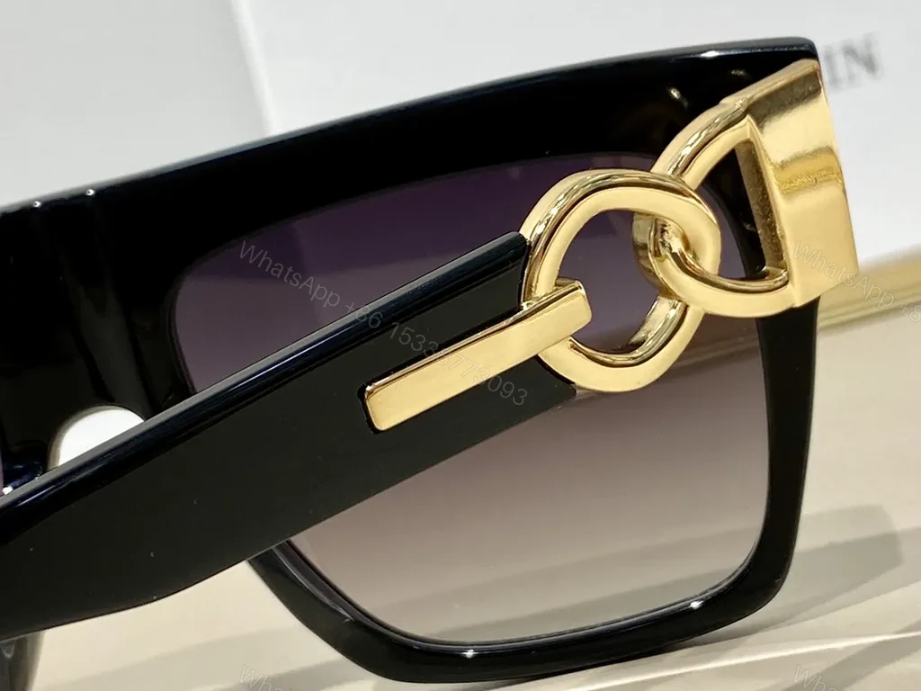 View 3 of Bold Square Frames with Gold Chain Sunglasses