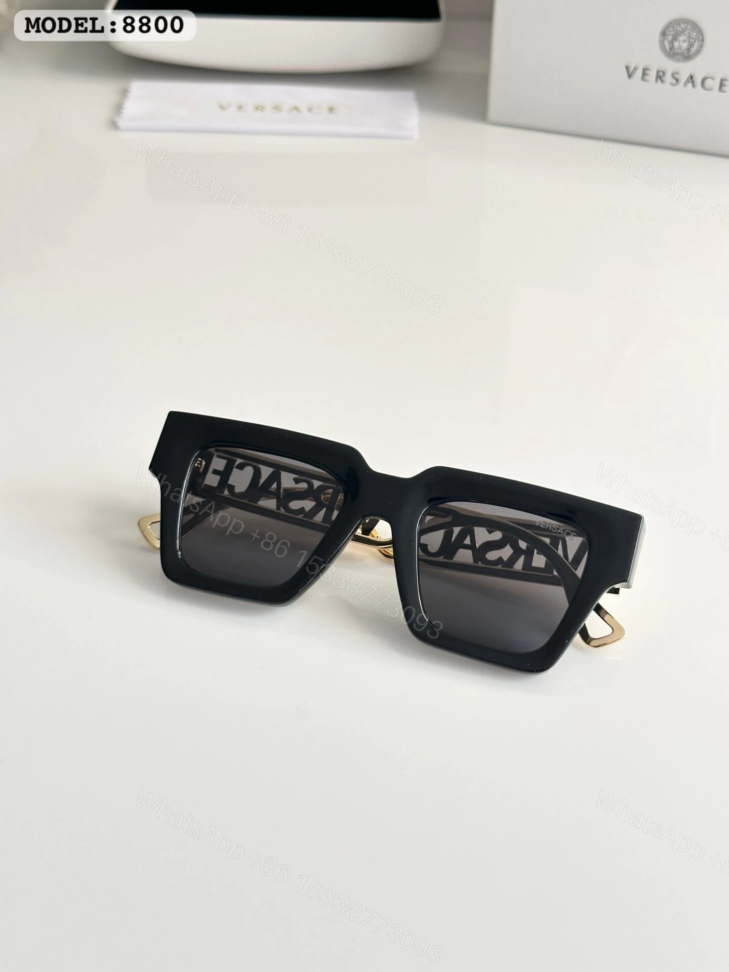 View 3 of Versace 8800 Square Black Shades