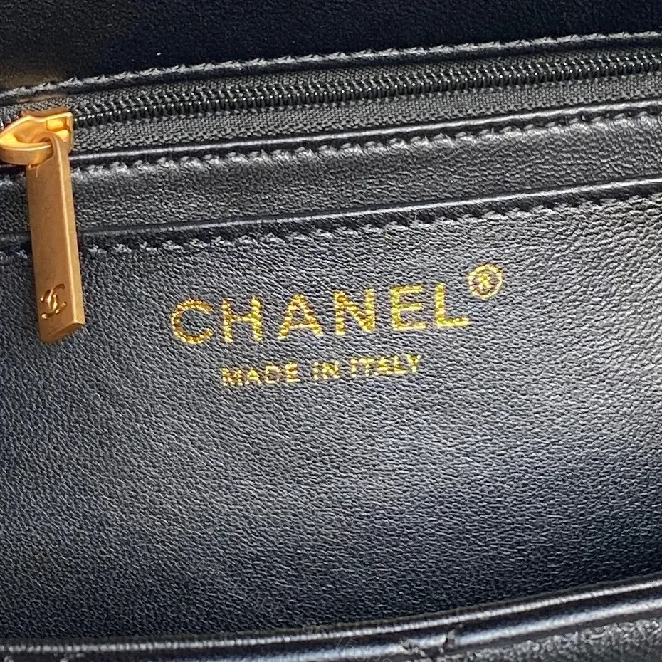 View 3 of Chic Black Quilted Mini Bag with Gold Chain