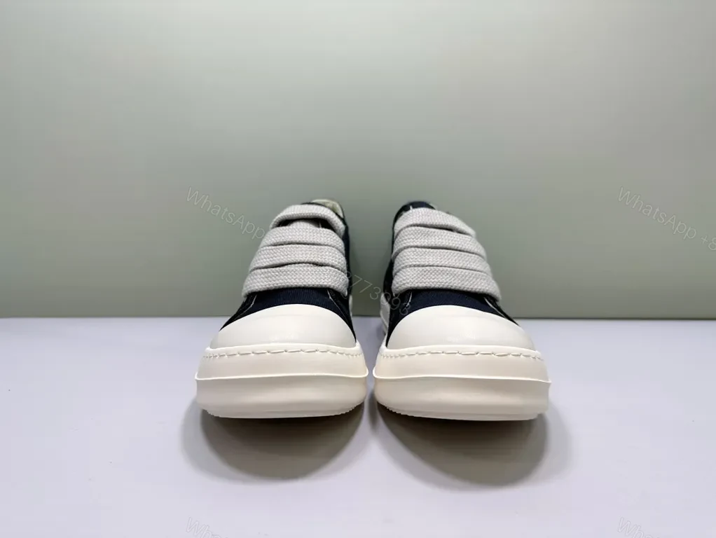 View 6 of Black Canvas Sneakers with Thick Off-White Sole - Luxury Casual Sneakers