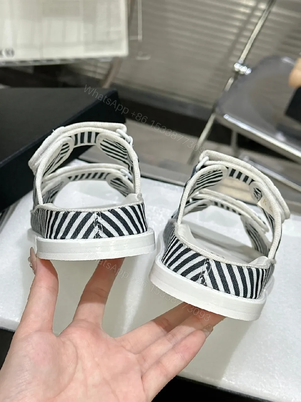 View 7 of Navy Stripes Comfort Sandals: Luxe Everyday Style