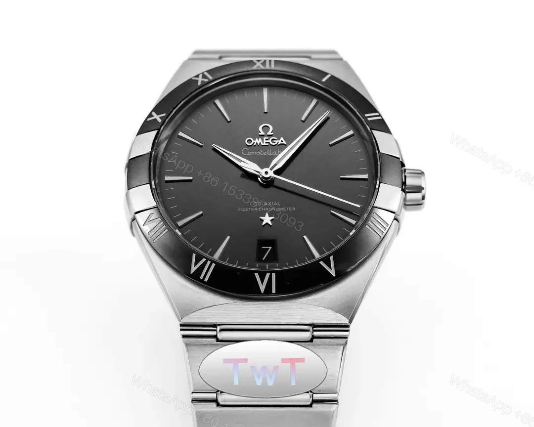 View 5 of Omega Constellation Star Series 5th Generation Ceramic Bezel Watch Black Dial 41MM Stainless Steel Case 8900/8901 Co-Axial Movement