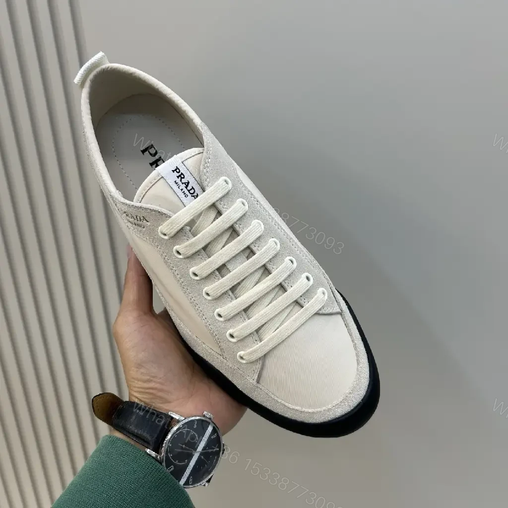 View 2 of Minimalist Off-White Leather Suede High-Tops: Subtle Luxury Sneakers