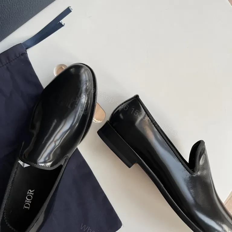 View 4 of Glossy Patent Leather Slip-Ons: Dior Signature Loafers