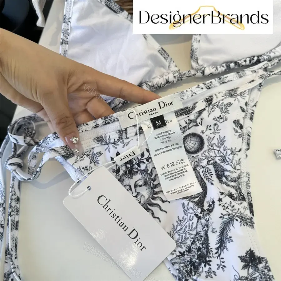 View 8 of Dior Toile de Jouy Soleil Black and White Two-Piece Bikini Set