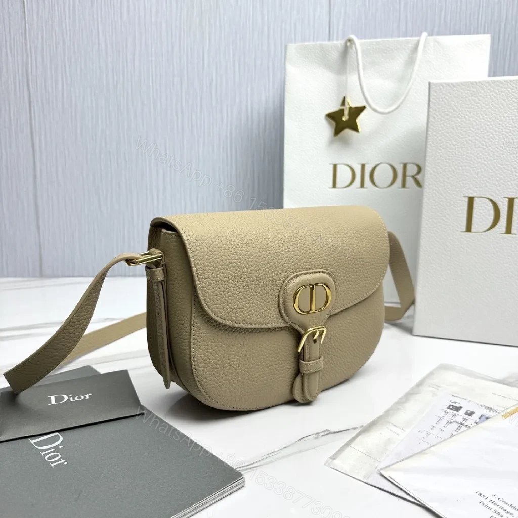 View 7 of Beige Pebbled Leather Saddle Bag — Subtle Texture, Versatile Comfort