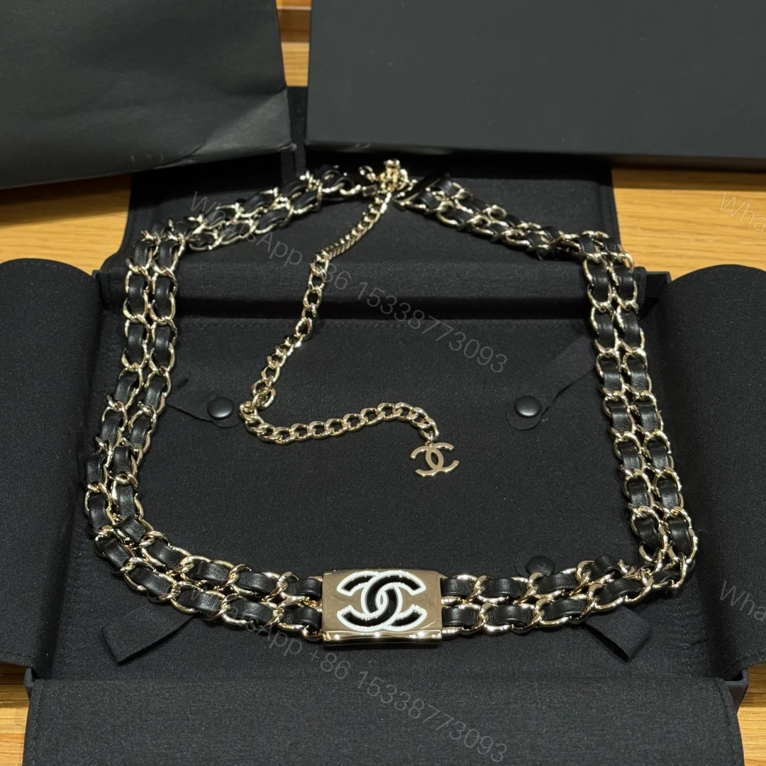 CHANEL 一比一 女款 雙C皮穿鏈條腰鏈 高級感百搭腰飾 — view 1