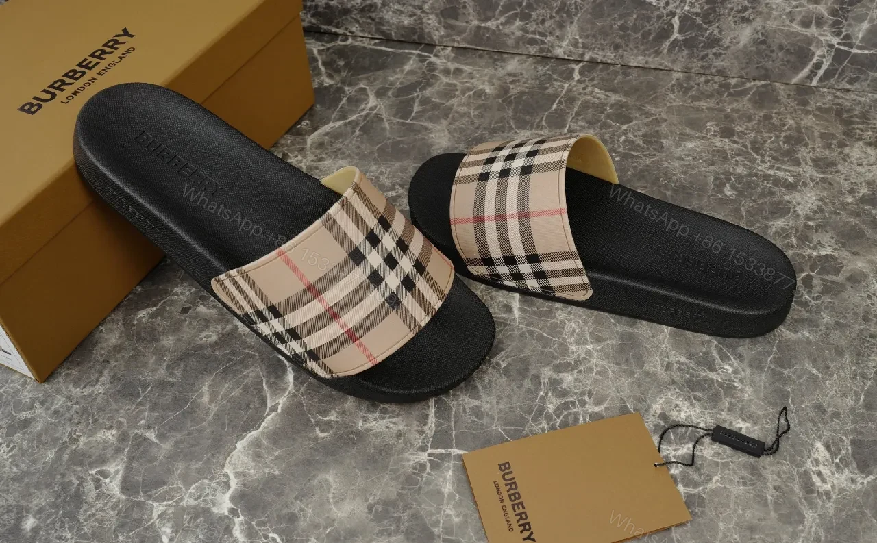 View 2 of Iconic Check Slide Sandals: All-Day Comfort, Luxury Style