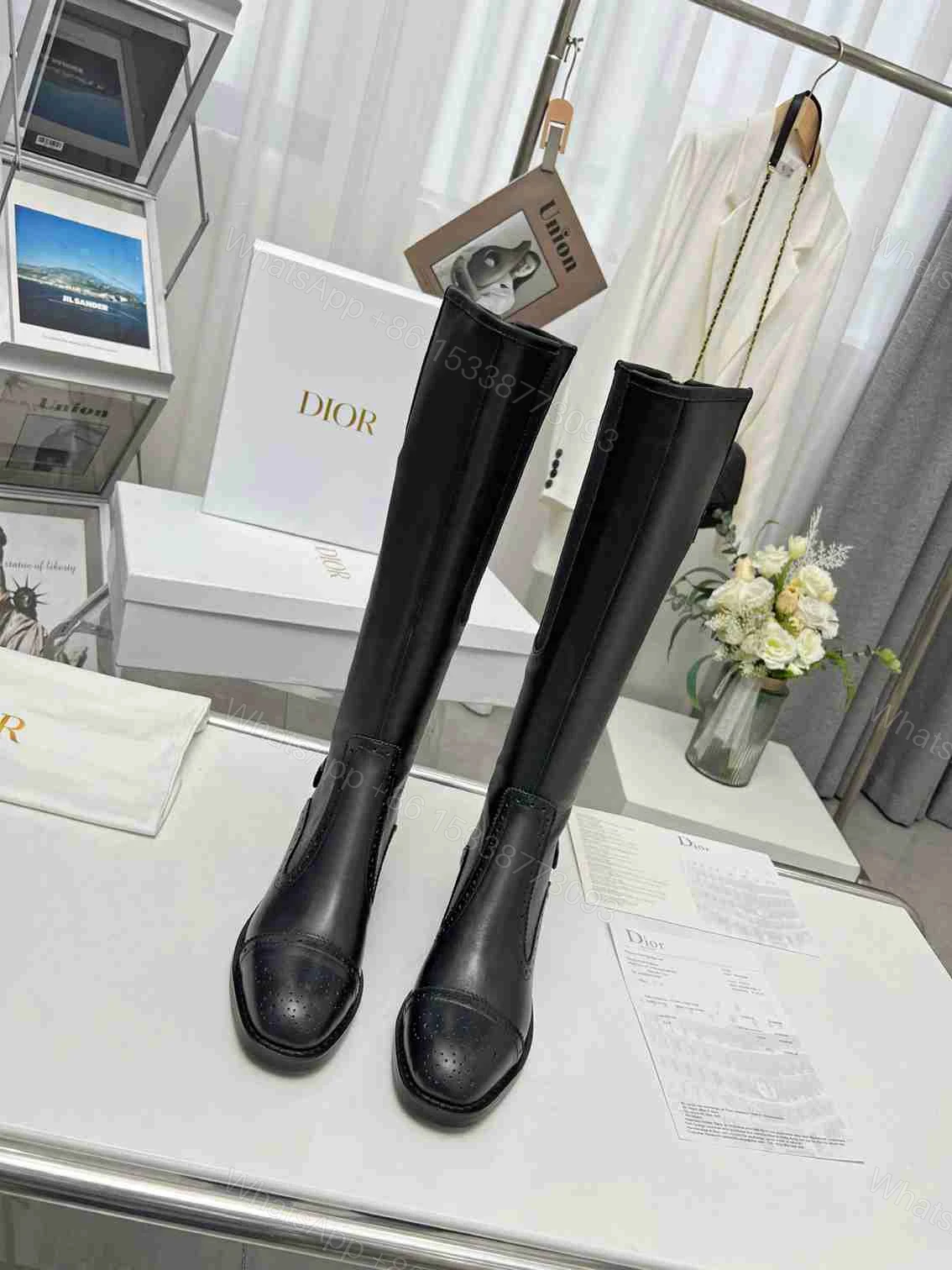 View 2 of DIOR D FOLK BOOT CALFSKIN BLACK