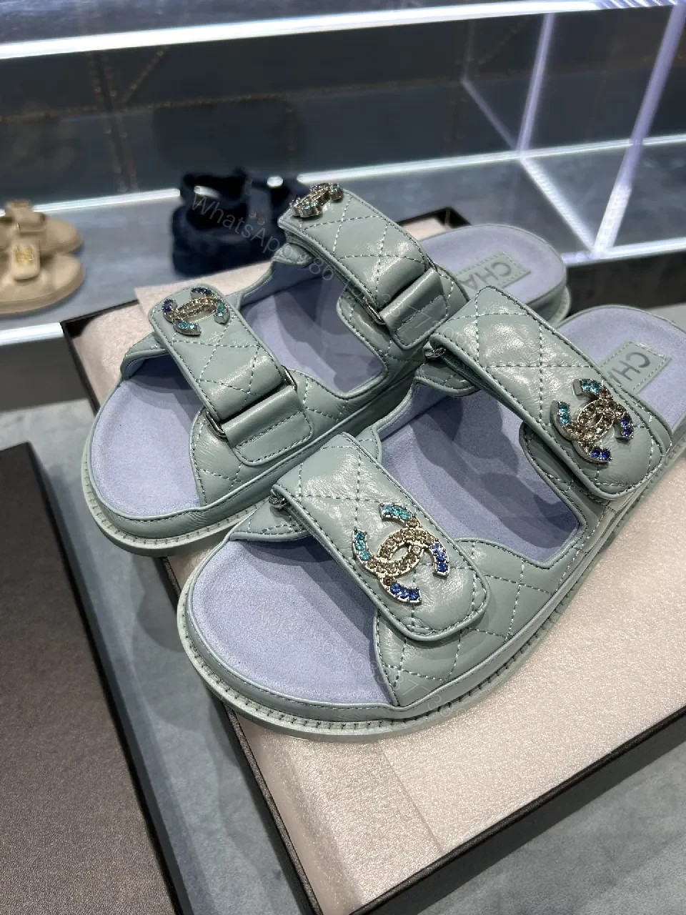 View 2 of Quilted Sandals: Subtle Shine, All-Day Comfort, Dual-Strap