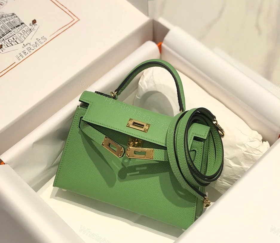View 4 of Hermes Minikelly 20 Green Gold Hardware
