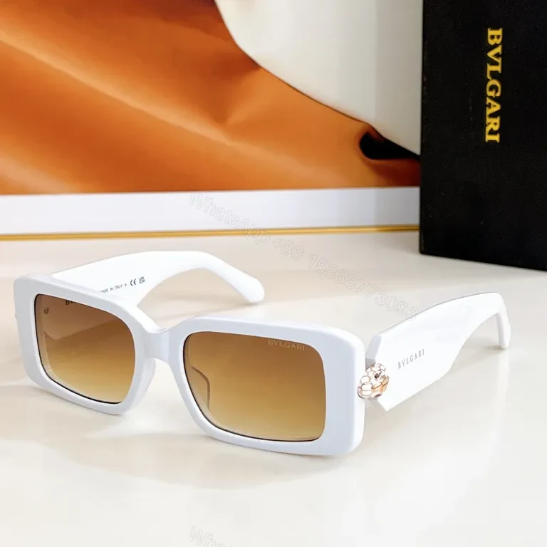 View 8 of Bold Rectangle Sunglasses: Luxury Bulgari-Accented, Polarized