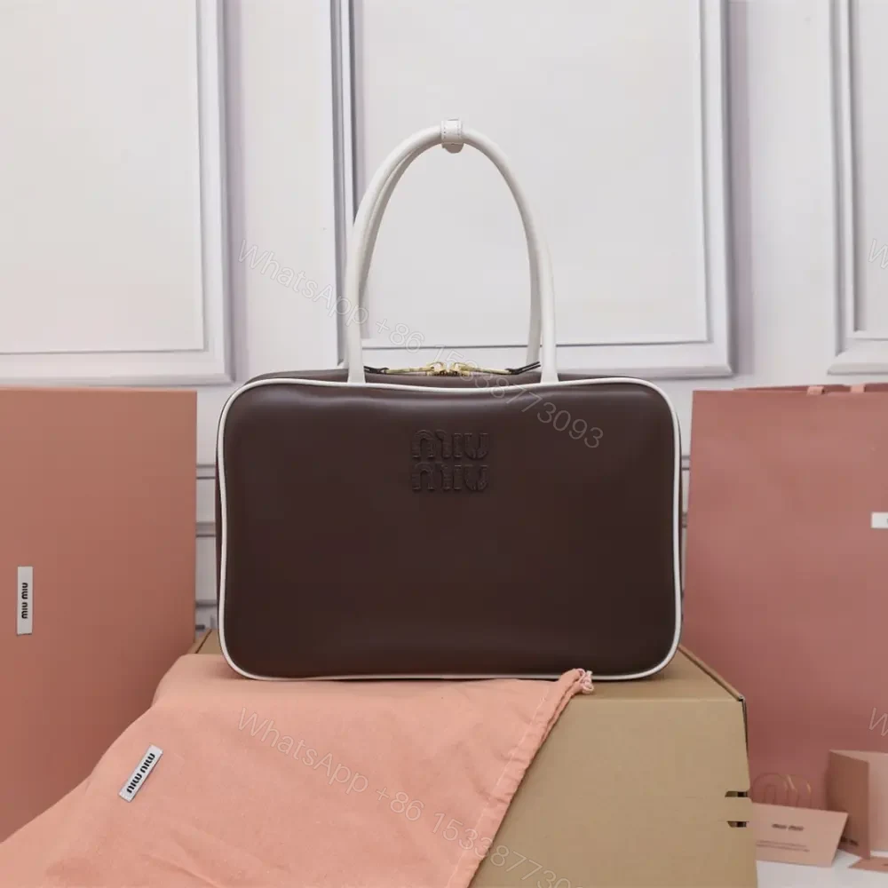 高仿miumiu*Beau系列5BB172小牛皮手袋石楠木白色大號免檢版 — view 1
