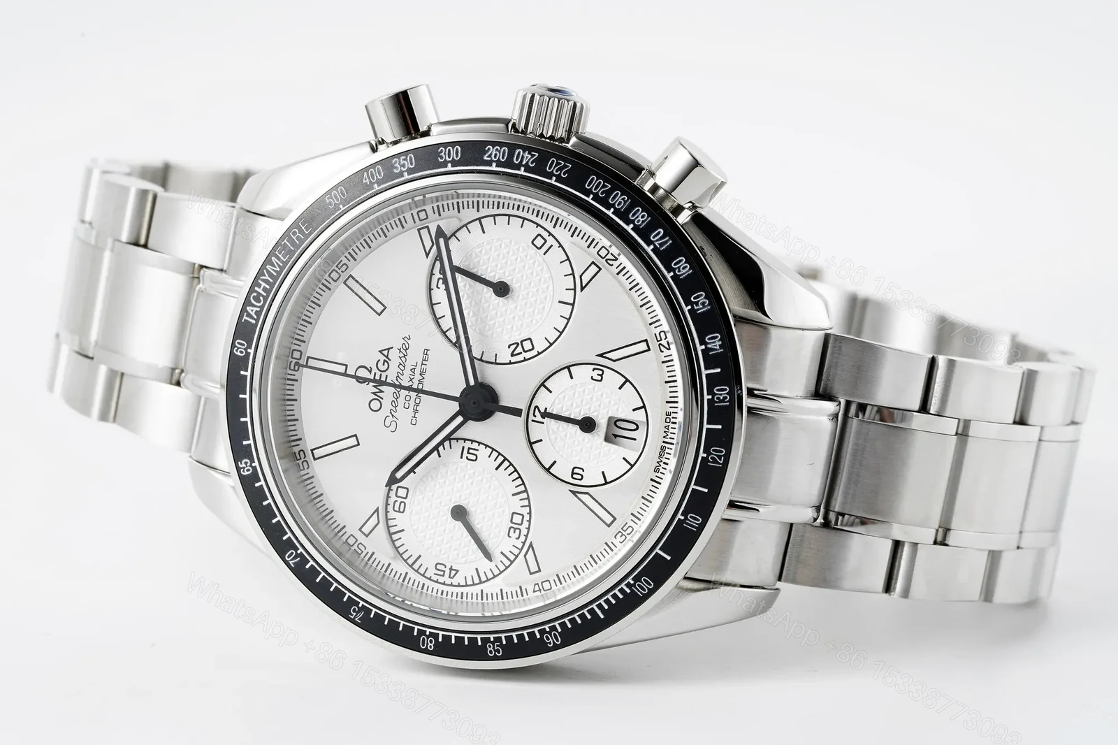 View 5 of Omega Speedmaster Chronograph Stainless Steel Watch White Dial 40mm Case 7750 Movement