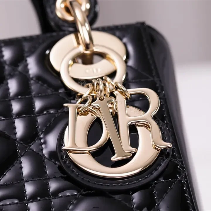 View 10 of 高仿Dior*Lady戴妃包漆面小牛皮淡金扣Mini免檢版