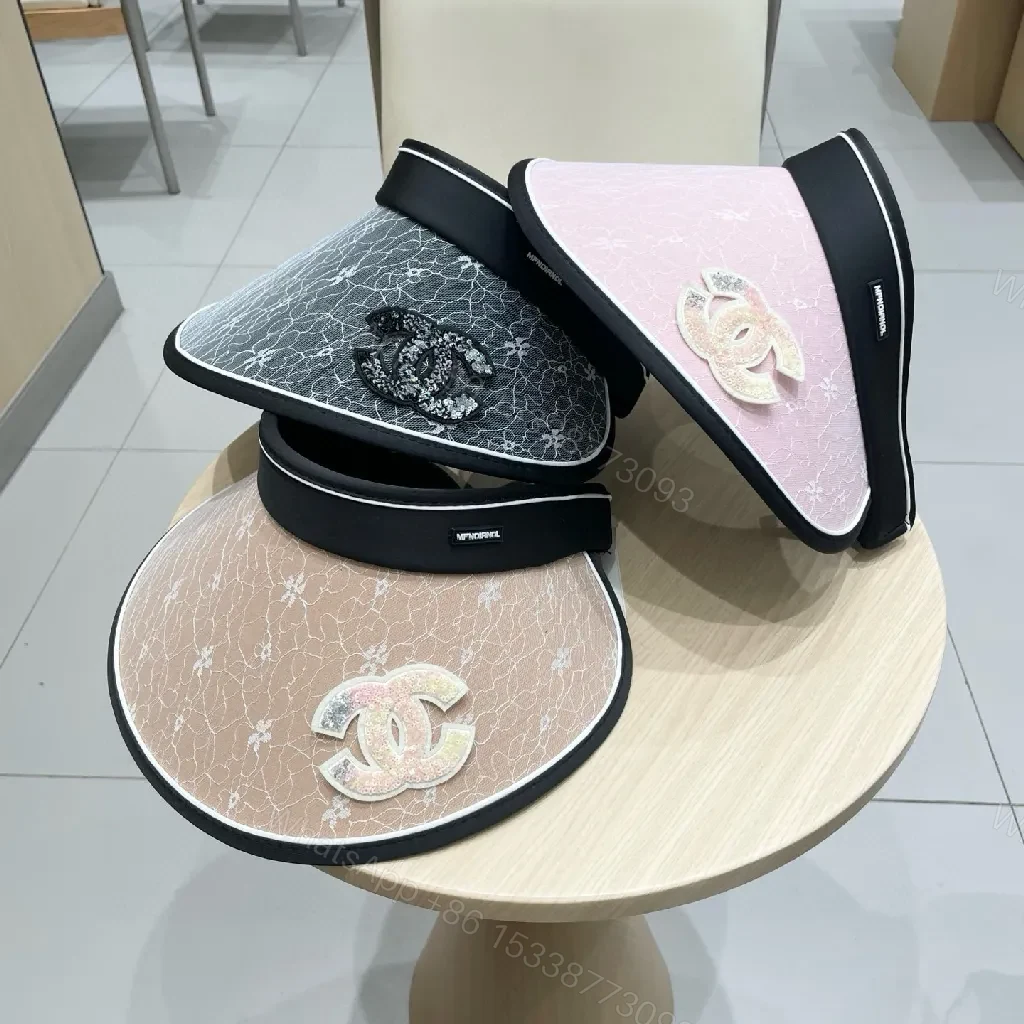View 5 of Pink Visor with Chanel-Inspired Logo - Luxe Everyday Accessory