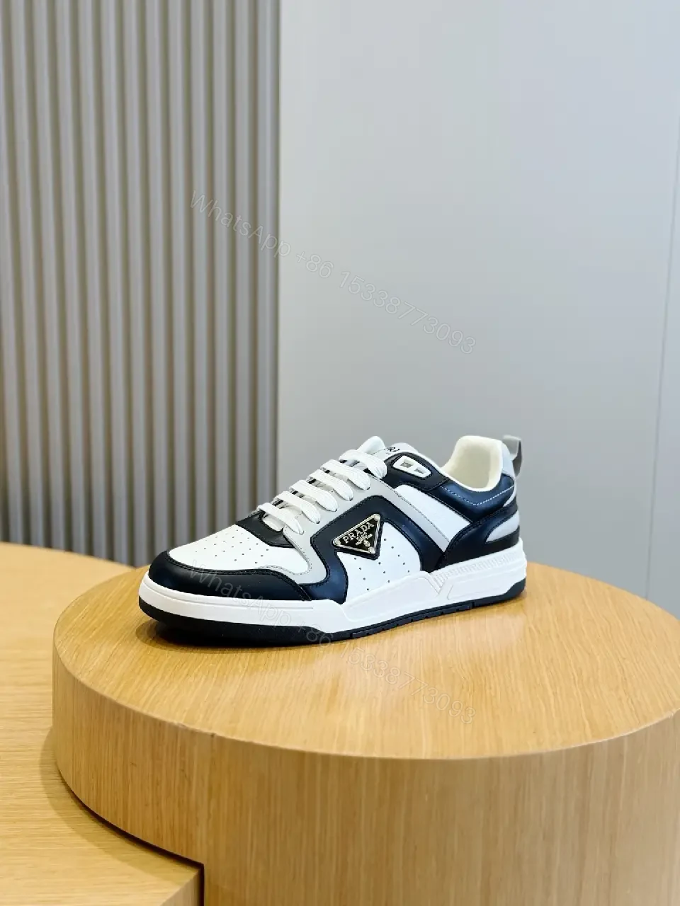 View 7 of White Black Leather Sneakers Modern Prada Inspired Sneaker Box Set