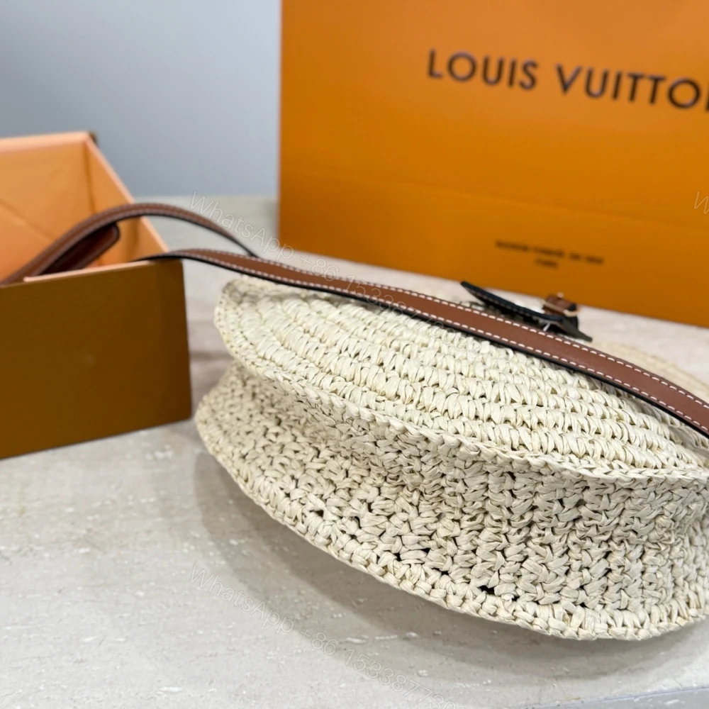 View 7 of Louis Vuitton Around Me Shoulder Bag Raffia White 28Cm M25243