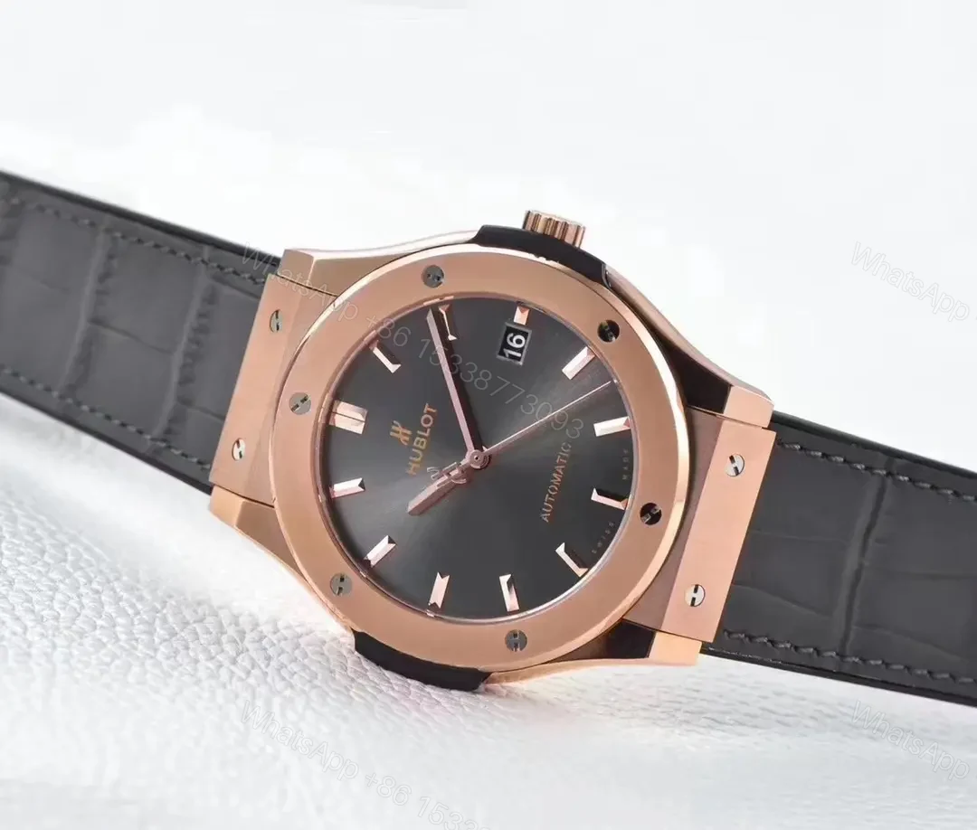 View 2 of Hublot Classic Fusion Rose Gold with Black Dial and Leather Strap Watch