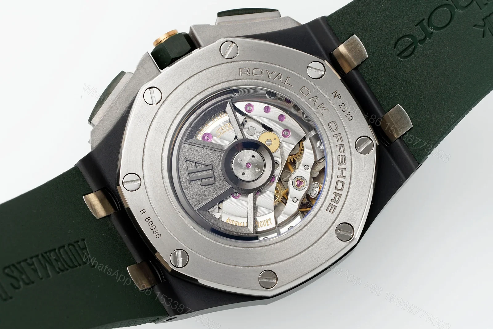 View 8 of Audemars Piguet Royal Oak Offshore Green Replica 44MM Premium Ceramic Rubber Strap Chronograph Edition RG-AP-ROO-GRN-CER-RUB-44