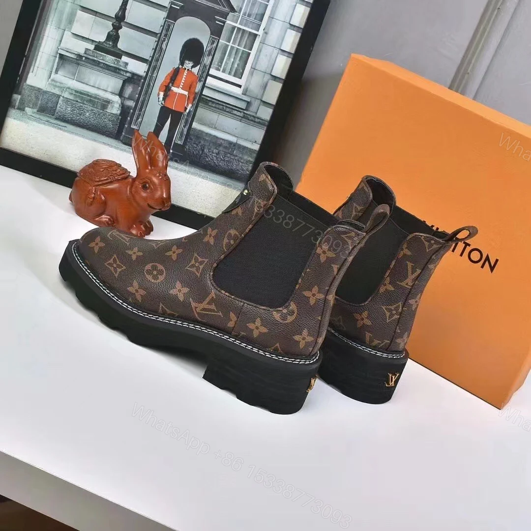 View 5 of LOUIS VUITTON LV BEAUBOURG ANKLE BOOTS CACAO BROWN 1A8QCL