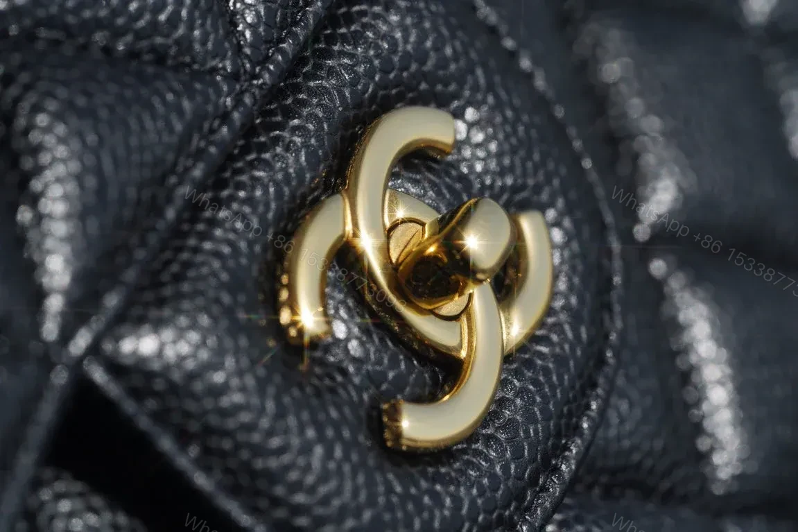 View 2 of CHFLAP BAG JUMBO 30CM GOLD HARDWARE BLACK CAVIAR