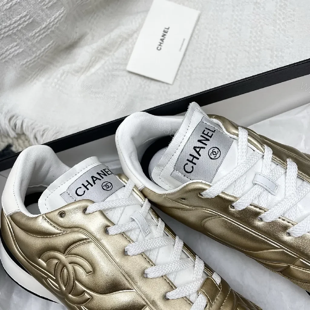 View 5 of Gold Quilted Metallic Sneaker | Luxe Texture, Everyday Comfort